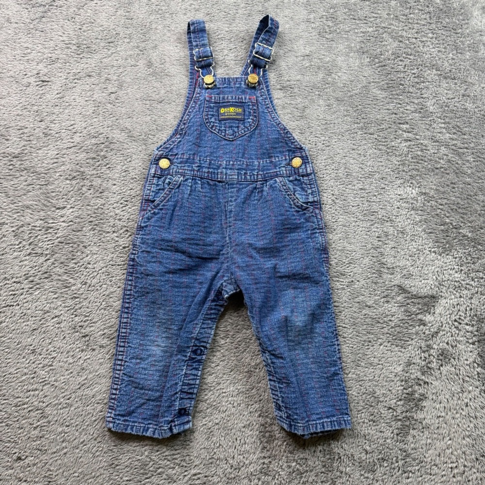 Vintage OshKosh Overalls with Red Stripe Detail